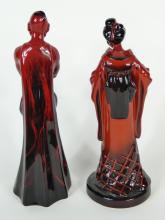 2 ROYAL DOULTON FLAMBE FIGURINES