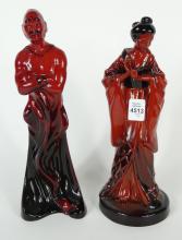 2 ROYAL DOULTON FLAMBE FIGURINES