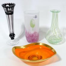 THREE VASES AND BOWL