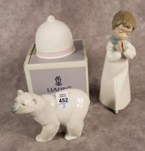 TWO SPANISH FIGURINES AND BELL