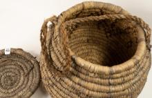 COILED WICKER INDIGENOUS BASKET