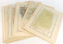 16 ANTIQUE MAP PLATES OF U.S. STATES, 1890