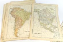 38 ANTIQUE MAP PLATES OF THE WORLD, 1890