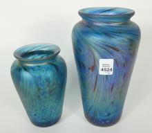 2 ART GLASS VASES