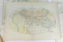 9 ANTIQUE MAP PRINTS, 1890