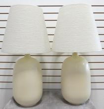 PAIR OF POTTERY TABLE LAMPS