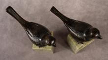 PAIR OF BRONZE "BIRD" BOOKENDS