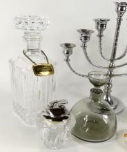 DECANTERS, CORNFLOWER GLASS, ETC.