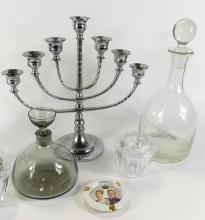 DECANTERS, CORNFLOWER GLASS, ETC.