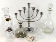 DECANTERS, CORNFLOWER GLASS, ETC.