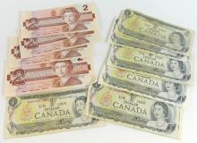 CANADIAN $1 AND $2 BILLS