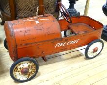 VINTAGE "FIRE CHIEF" PEDAL CAR