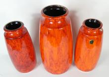 3 LARGE ART POTTERY VASES