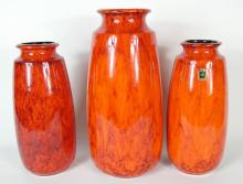 3 LARGE ART POTTERY VASES