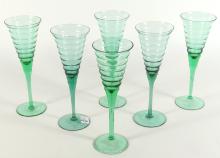 SIX ART DECO WINE GLASSES