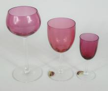 37-PIECE CRANBERRY STEMWARE SERVICE