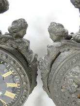 CAST METAL CLOCK GARNITURE