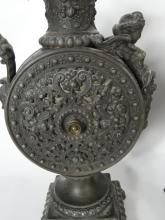 CAST METAL CLOCK GARNITURE