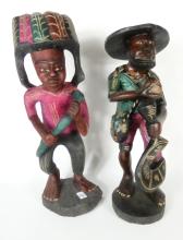 2 CARVED WOOD FIGURES