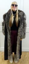 SILVER FOX AND BLACK MINK FUR COAT