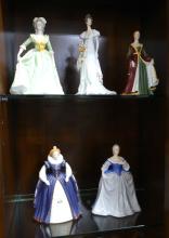 FIVE FRANKLIN MINT FIGURINES