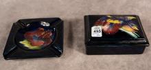 MOORCROFT CIGARETTE BOX AND ASHTRAY