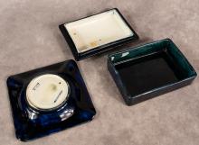 MOORCROFT CIGARETTE BOX AND ASHTRAY