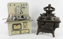 TWO ANTIQUE TOY STOVES
