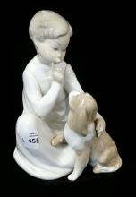 LLADRO "CHILD WITH DOG" FIGURINE