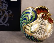 LIMITED EDITION DERBY "FARMYARD COCKEREL" PAPERWEIGHT
