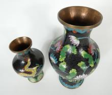 2 CHINESE CLOISONNE VASES