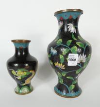 2 CHINESE CLOISONNE VASES