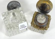 TWO ANTIQUE INKWELLS