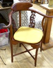 CHINESE ROSEWOOD CORNER ARMCHAIR