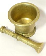 BRONZE MORTAR AND PESTLE