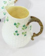 BELLEEK JUG AND PLATE