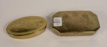 2 ANTIQUE BRASS SNUFF BOXES