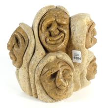 FALSE FACE STONE CARVING BY CHIEF JACOB THOMAS