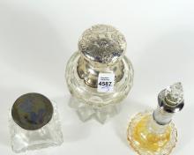 THREE VICTORIAN SCENT BOTTLES