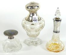 THREE VICTORIAN SCENT BOTTLES