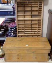 PINE TOOL BOX AND PRINTER'S DRAWER