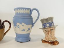 THREE JUGS AND CLOCK