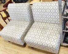 PAIR OF ARMLESS CHAIRS