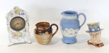 THREE JUGS AND CLOCK