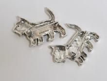 STERLING DOG BROOCHES