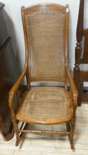 CANED OAK ROCKING CHAIR