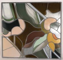 STAINED GLASS FOUR-PANEL WINDOW