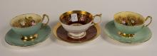 3 AYNSLEY CUPS & SAUCERS