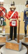 THREE FOLK ART WOODEN "SOLDIER" CARVINGS