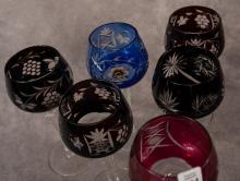 SIX BOHEMIAN CRYSTAL HOCK GLASSES